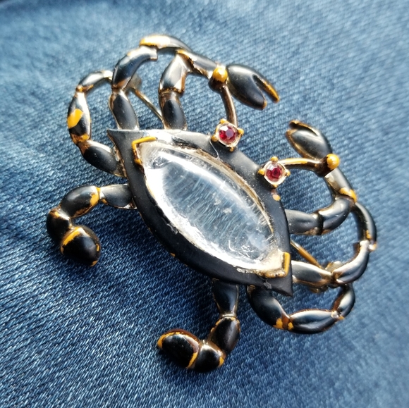 Relisted - Vintage crab brooch jelly belly unsigned Hattie Carnegie - Picture 6 of 13